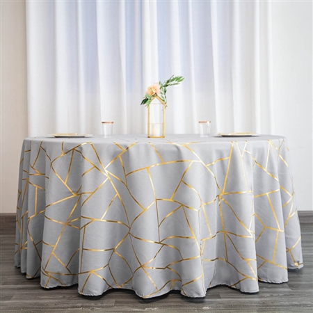 Silver Round Tablecloth | Dining Table Cover